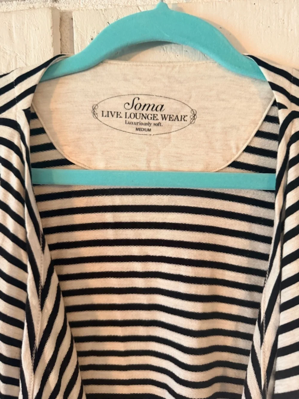 Soma Loungewear Striped Open Front Top